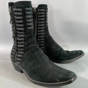 HAIDER ACKERMANN FW2016 Size 9 Black Suede Zippers Boots